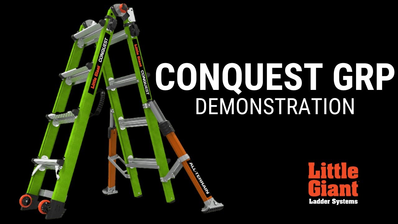 Little Giant Conquest GRP All-Terrain Multi-Purpose Ladder In Action