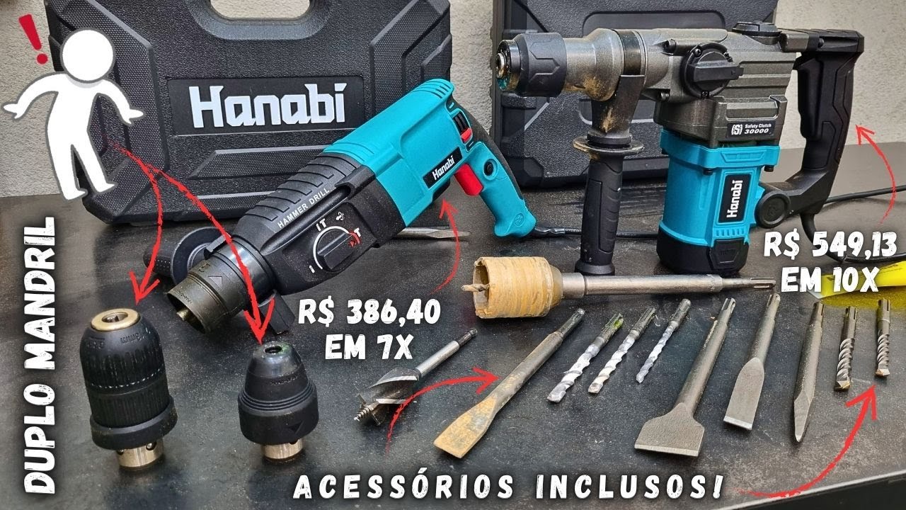 Marteletes HANABI - Qual o Melhor? Perfurador Rompedor ou Rompedor Perfurador? Qual Compensa Mais?