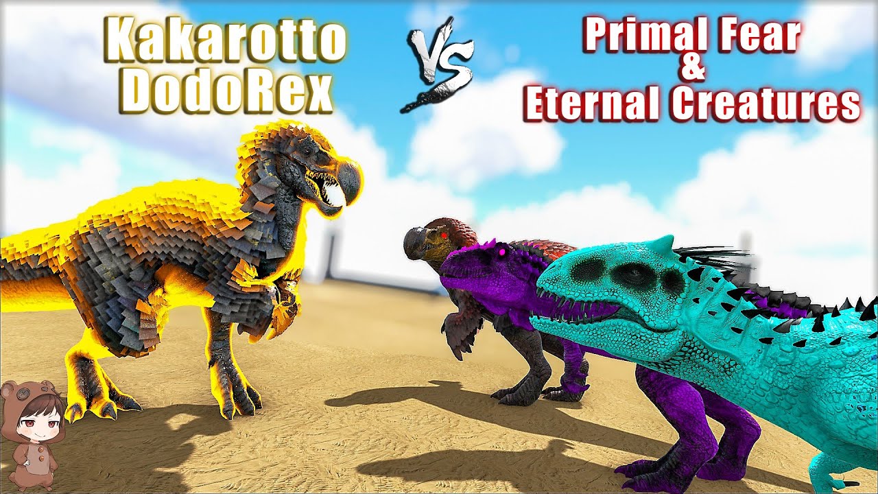 Origin Kakarotto Dodorex VS Primal Fear & Eternal Creatures | ARK Mod Battle Ep.131