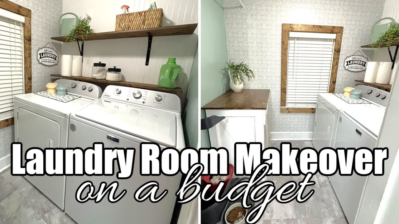 BEAUTIFUL LAUNDRY ROOM MAKEOVER ON A BUDGET / 1940'S SMALL HOUSE