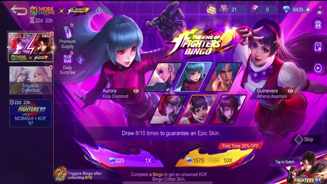 KOF DRAW 2 TIME LIMITED EPIC SKIN FOR 300 DIAMONDS