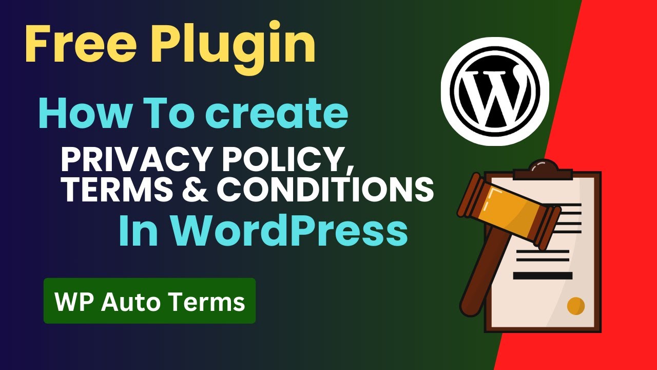 Free Plugin To Create Privacy Policy, Terms and Conditions Pages in WordPress | WP Auto Terms