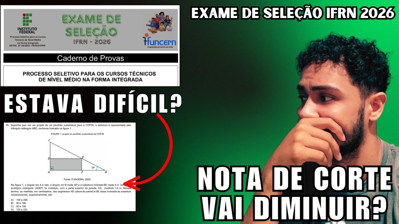 MINHA OPINIÃO SOBRE A PROVA DO EXAME DE SELEÇÃO IFRN 2026