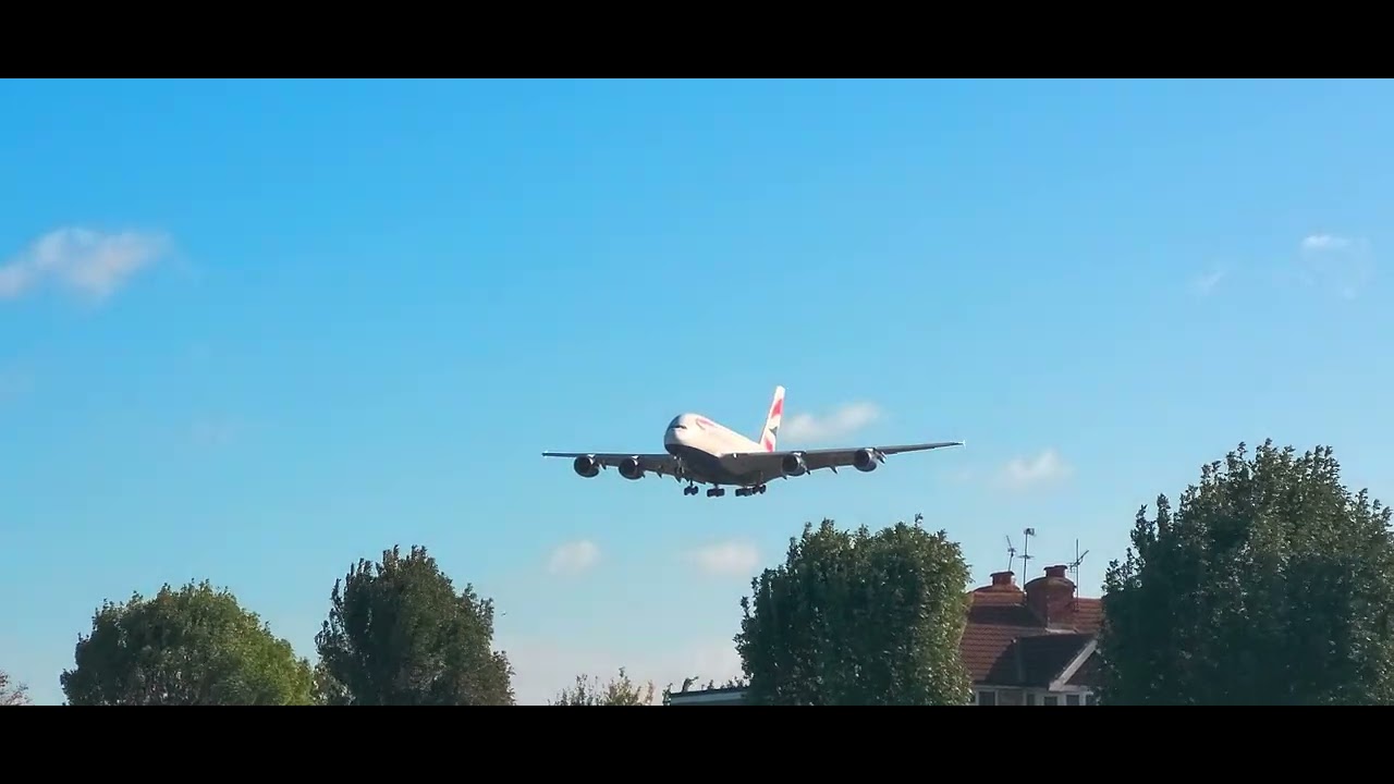 BA A380 landing at Heathrow airport Sunday 5th October 2025 BA120 from cincinnati