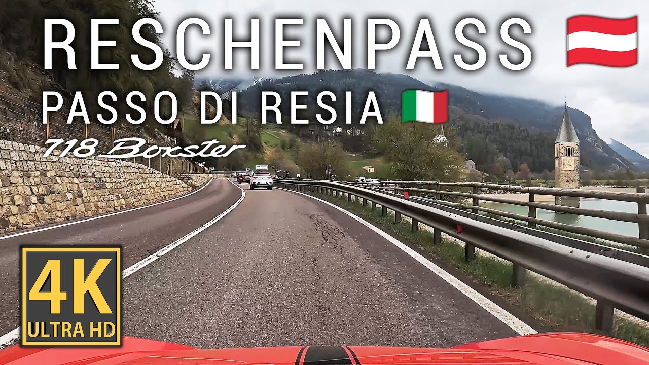 Driving Reschenpass - Pfunds to Schluderns - PORSCHE 718 Boxster | Austria/Italy [4K]