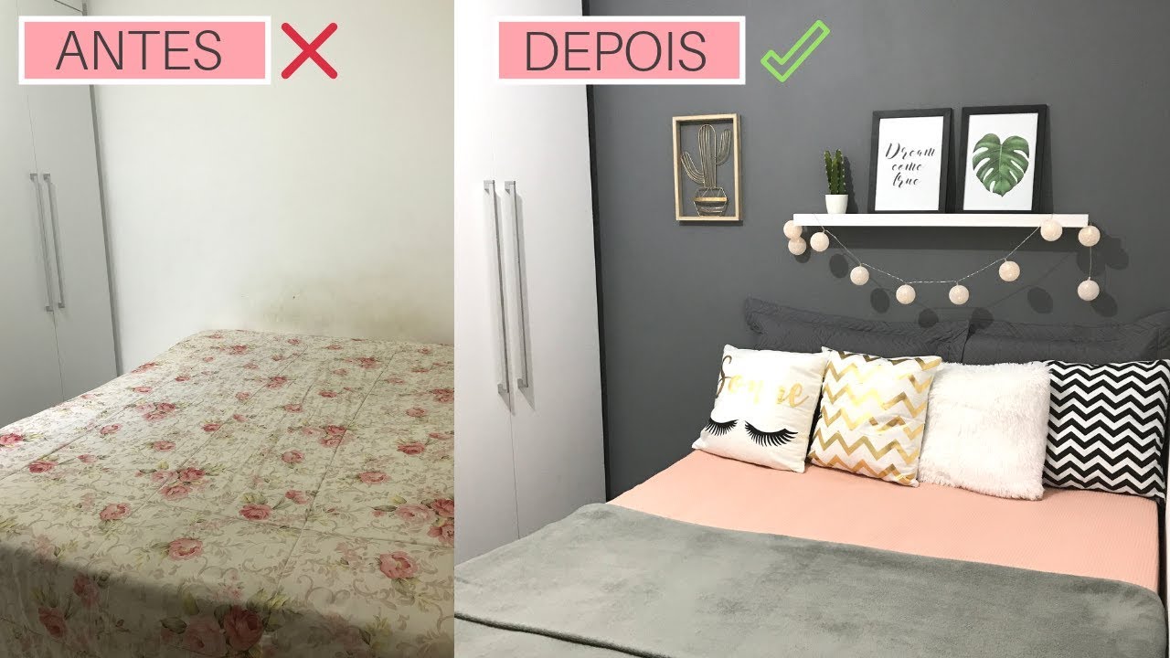#DIY QUARTO INSPIRADO NO PINTEREST GASTANDO POUCO - REFORMA E DECORAÇÃO - Simplifique com Dani Brito