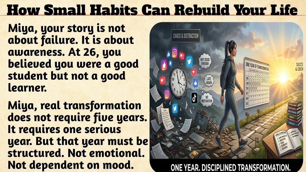 How Small Habits Can Rebuild Your Life  | learn English|Improve your English Fluency #englishcoach 