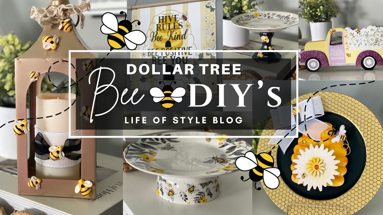 Dollar Tree Bee Decor DIY for Spring & Summer | Easy and Quick Dollar Tree DIYs 🐝