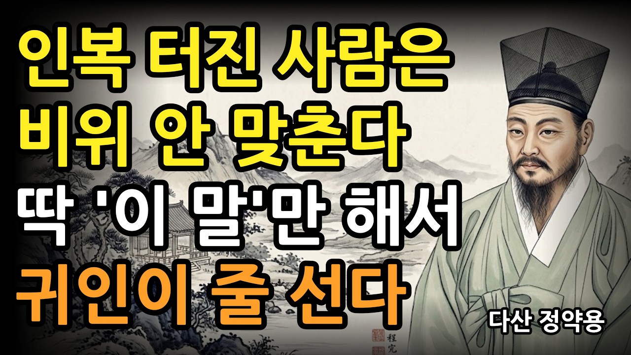 인복 좋으려면 남 신경쓰며 비위 맞추지 마라 딱 '이 말'만 해라 귀인이 줄을 선다 l 정약용 인생 명언 l 인간관계 조언 l 오디오북 l 노후준비 l 현실적인 조언