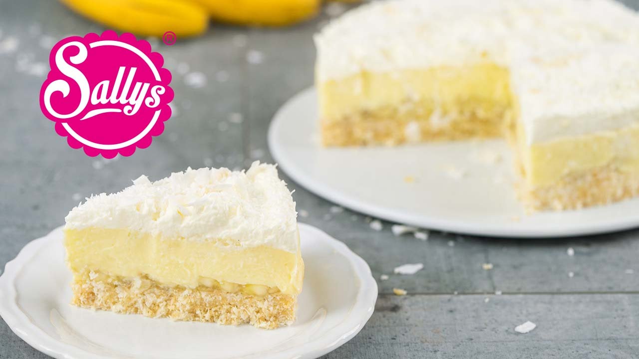 Kokos-Bananen-Kuchen ohne Backen / Coconut Banana Cream Pie / No Bake / Sallys Welt