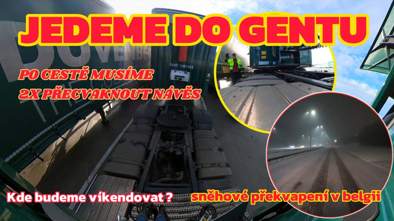2x ROZPŘAHÁME.Pak letíme do Gentu ,po cestě slejvák a v Belgii sněžení.Z Gentu rychle až na Pomezí .