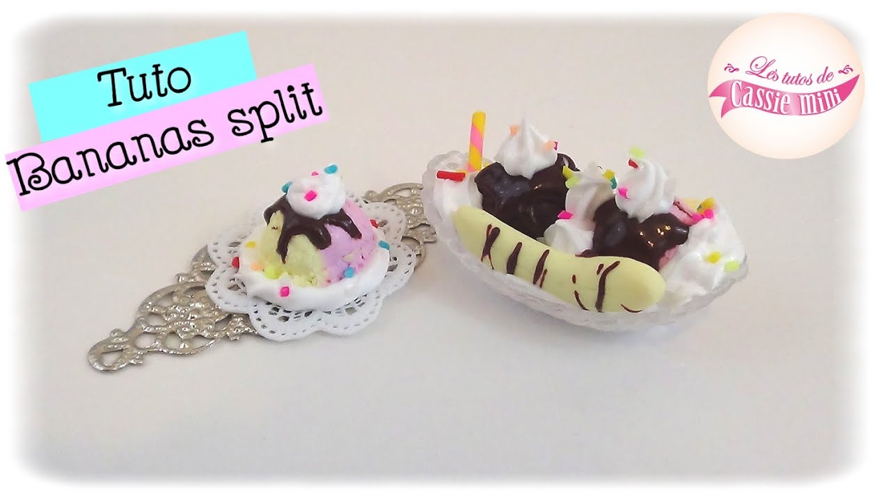 { Tuto } Bananas split en polymère / FIMO