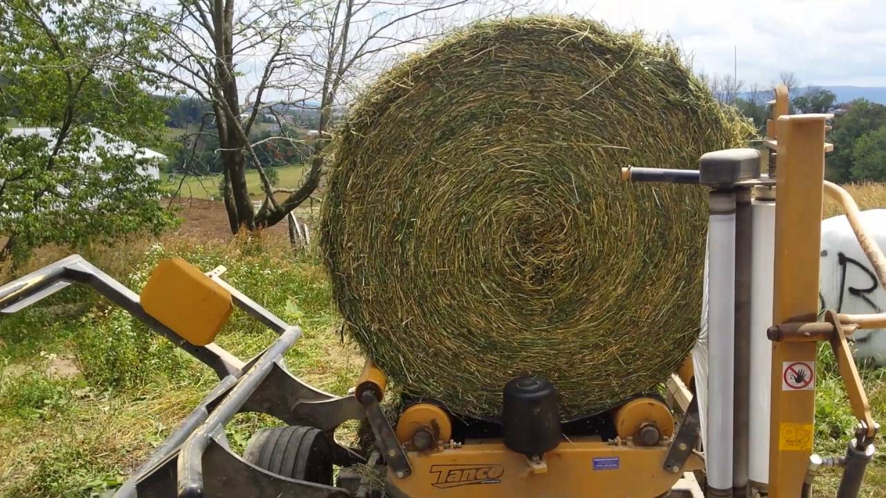 Wrapping hay that got wet with a tanco auto wrap