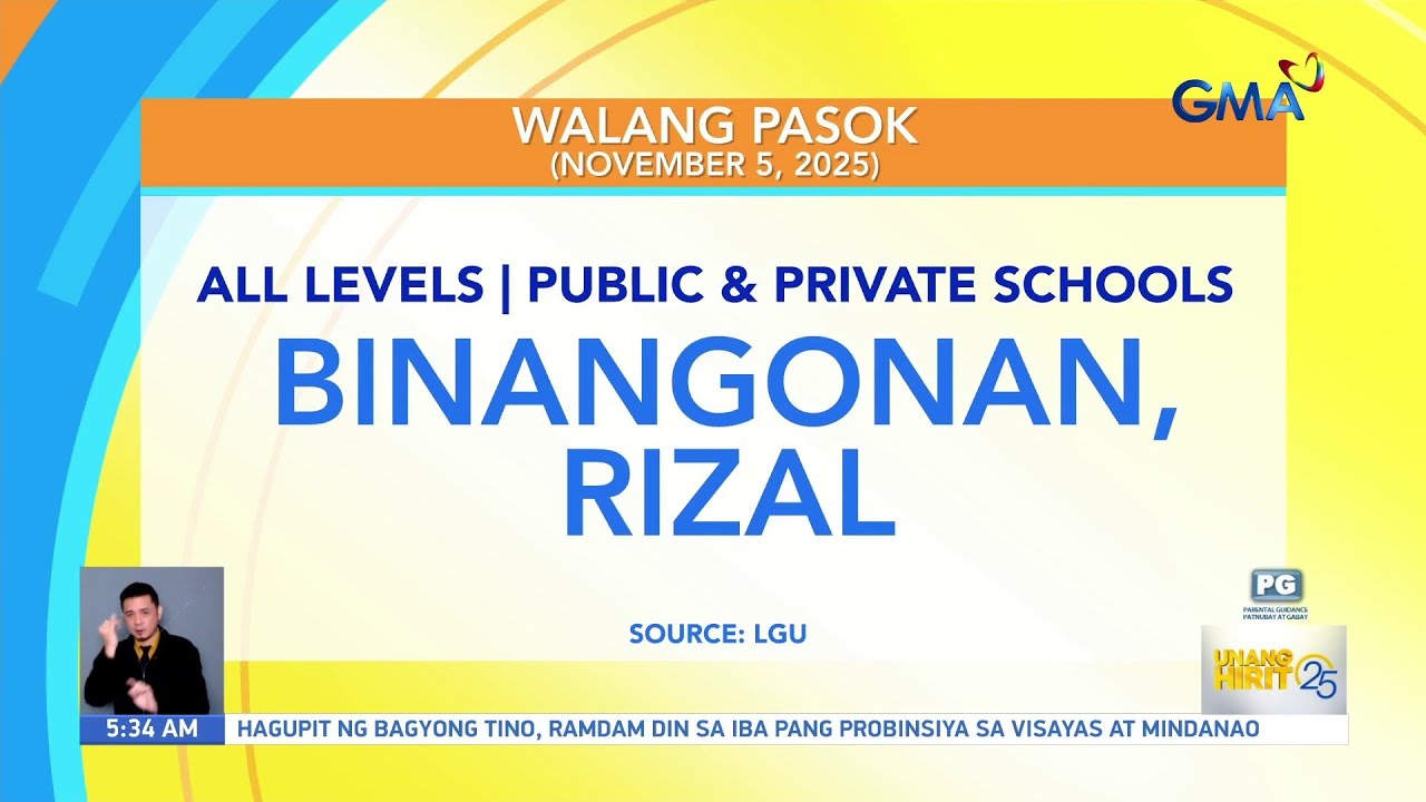Walang pasok as of 5AM (November 5, 2025) | Unang Hirit