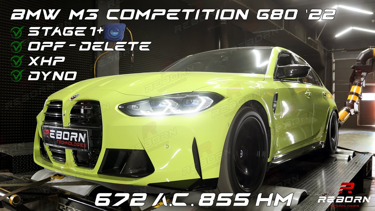 Чип-тюнинг BMW M3 Competition G80 '22 - Stage 1+ Reborn Technologies с настройкой на диностенде.