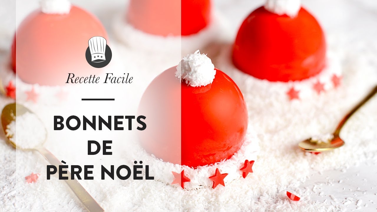 RECETTE de NOËL : les petits Entremets Bonnets de Père Noël