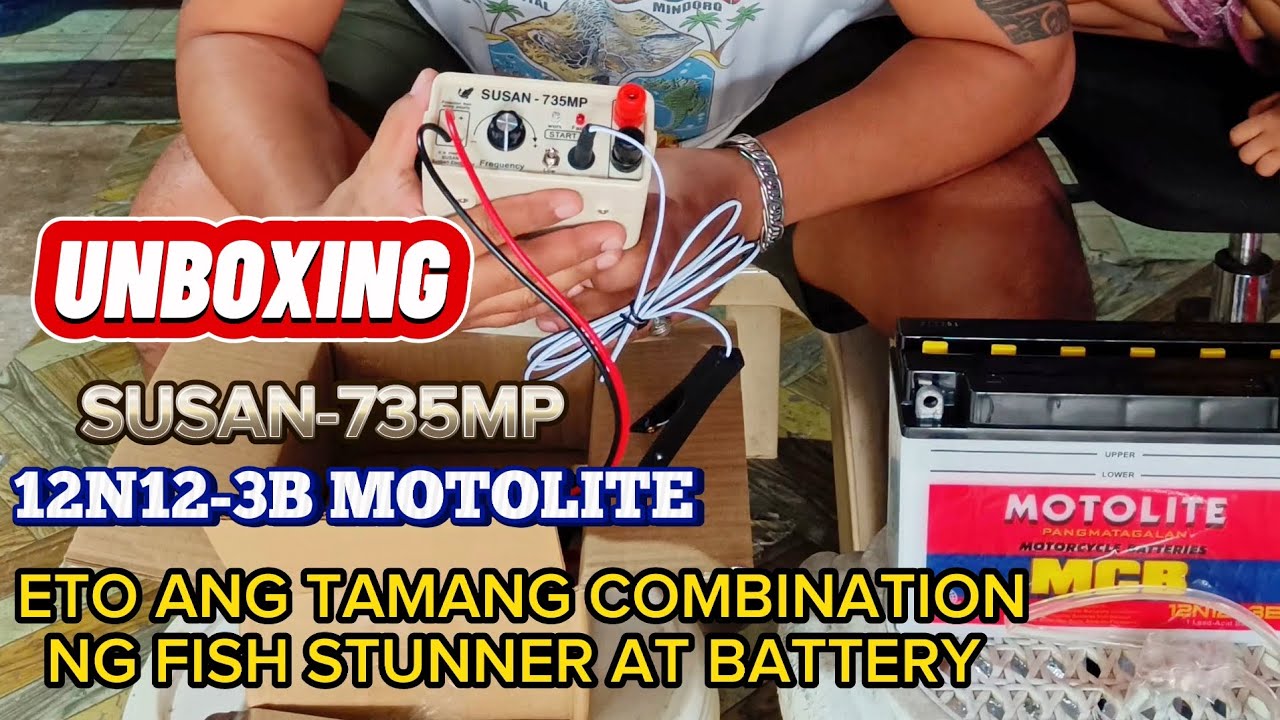tamang sukat ng Battery para sa fish stunner | SUSAN-735MP at 12N12-3B Motolite battery