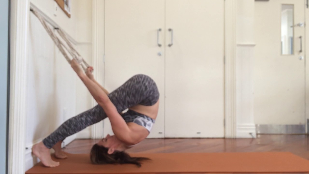SUZI CARSON yoga video series - How to use a yoga rope wall.