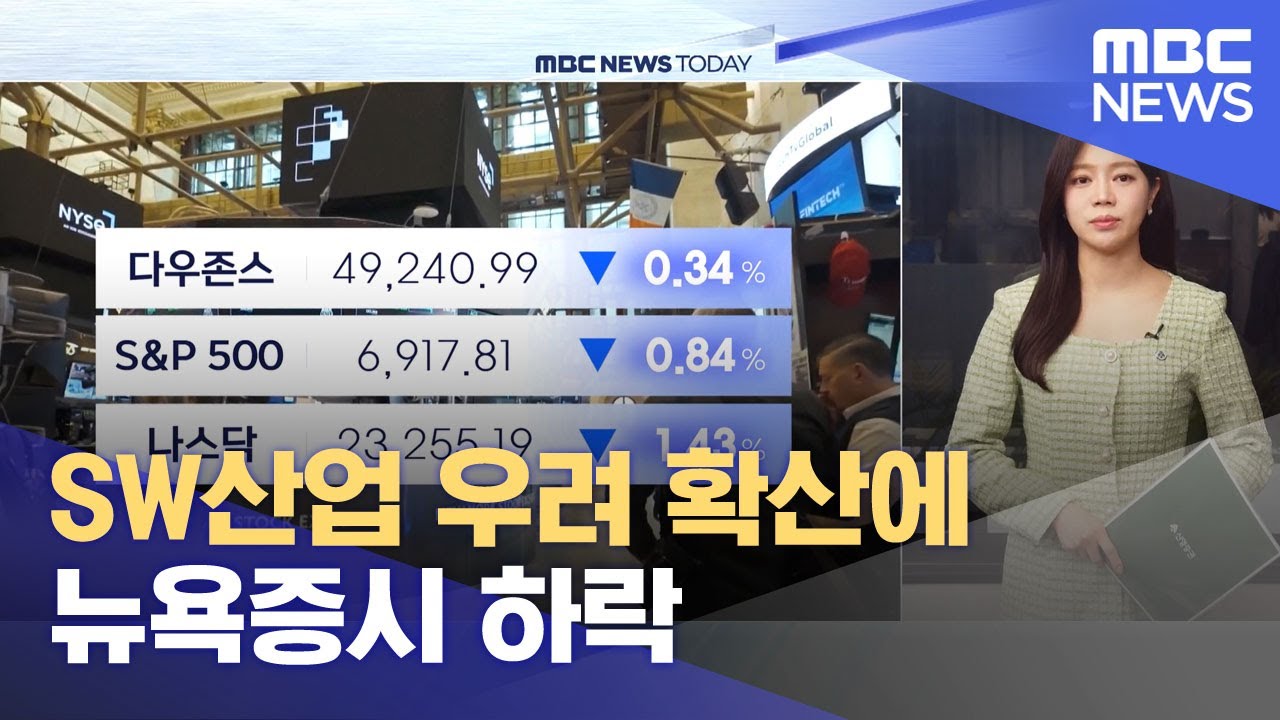 SW산업 우려 확산에 뉴욕증시 하락 (2026.02.04/뉴스투데이/MBC)