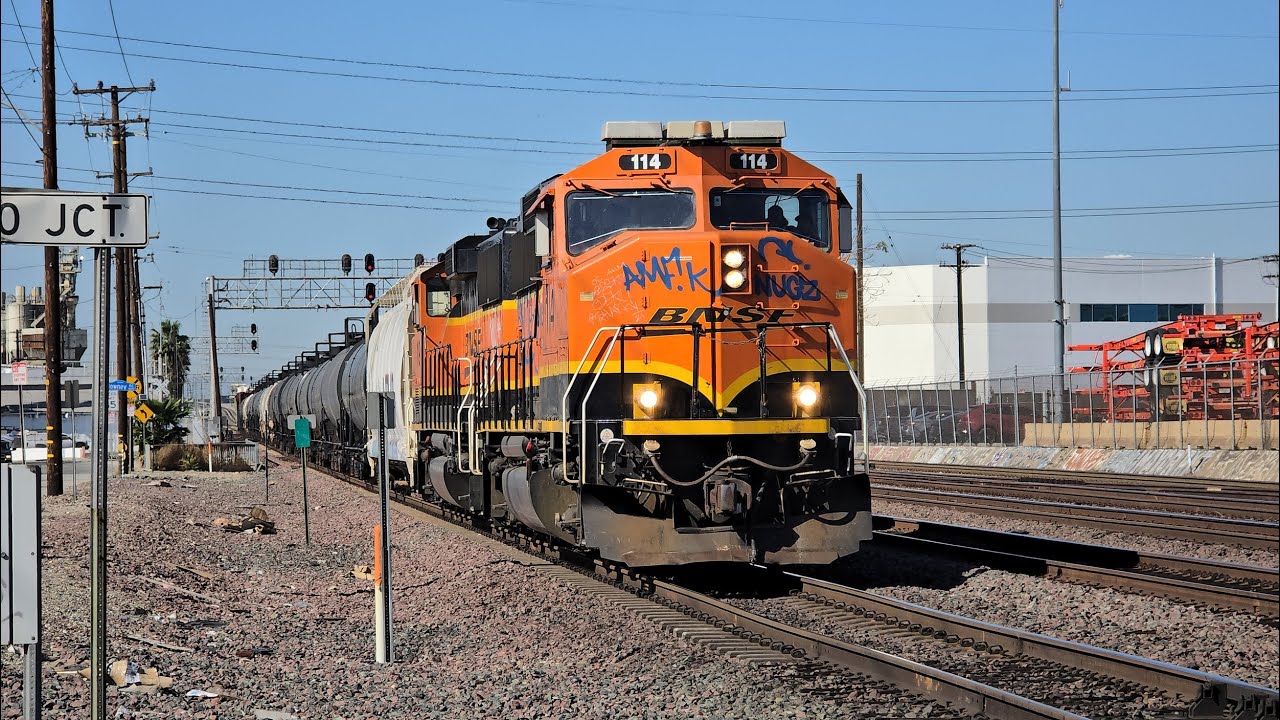 [HD] BNSF Y-LAC1121 Malabar Job in Vernon, CA with GP60M-3s