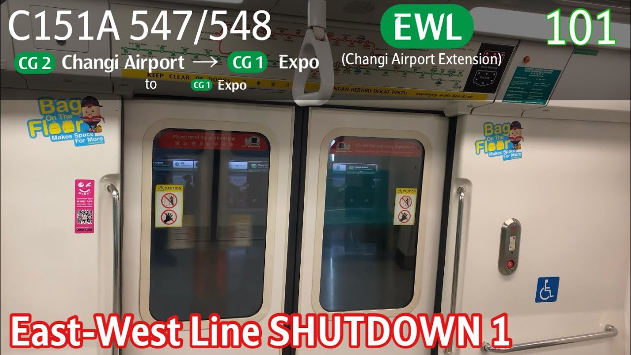 [SMRT] [EWL Shutdown 1] [Expo Bound] KSF & CSR C151A [547/548] - Changi Airport » Expo (CGL)