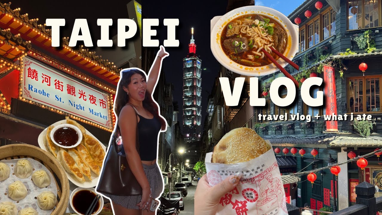TAIPEI VLOG: everything i ate, raohe night market, jiufen old street & more!! 🍜🏮🥟