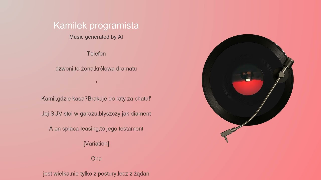 AI piosenka o śmiesznym Kamilku programiście