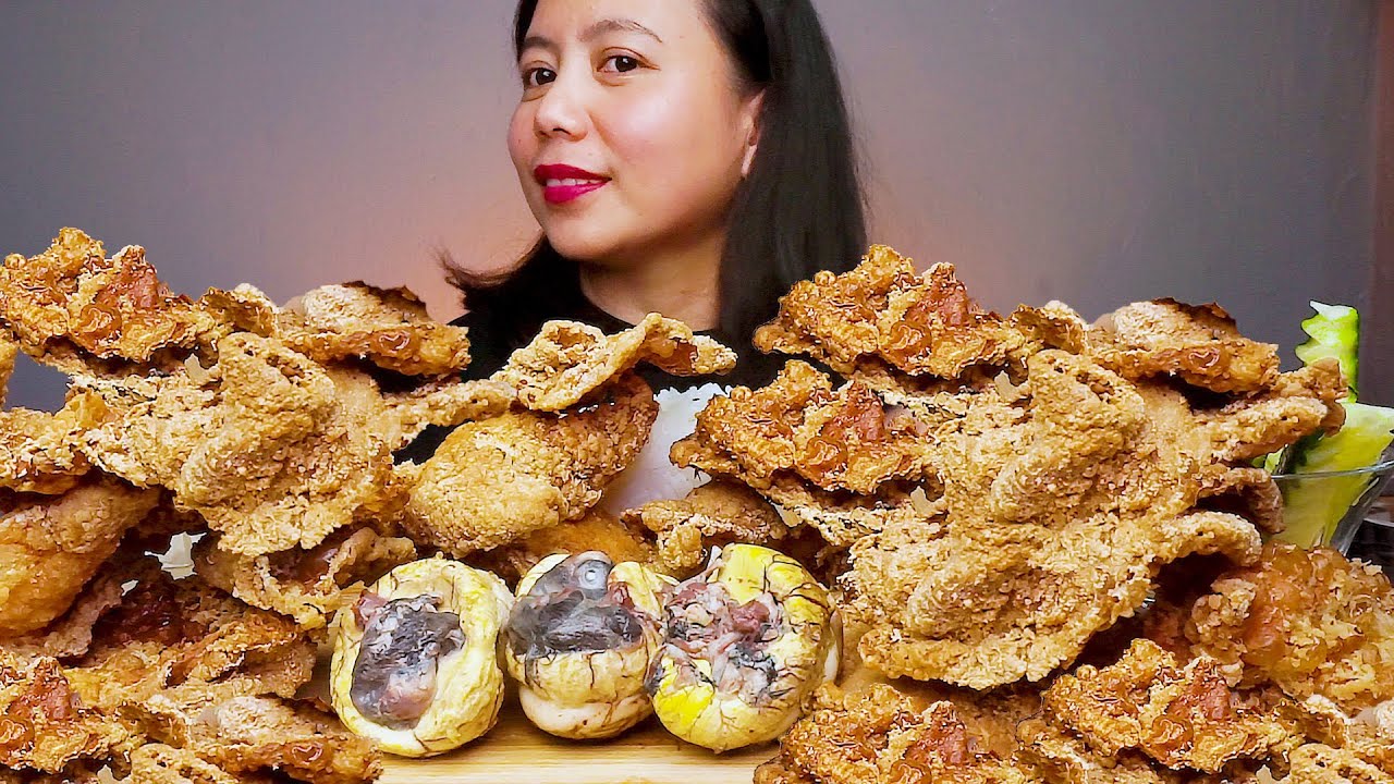 HUGE CRISPY FRIED CHICKEN SKIN | BALUT | DUCK EMBRYO | MOMSHIE RUBY | ALFIE EATS