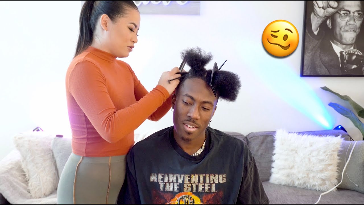 MY ASIAN WIFE TRIES TO BOX BRAID MY HAIR