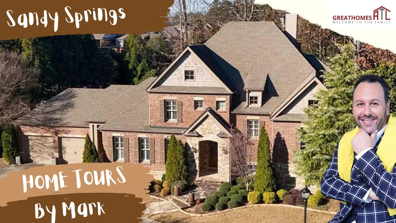 Поместье из кирпича и камня в Сэнди-Спрингс, Джорджия, многоуровневое, ФАНТАСТИЧЕСКОЕ МЕСТОПОЛОЖЕНИЕ