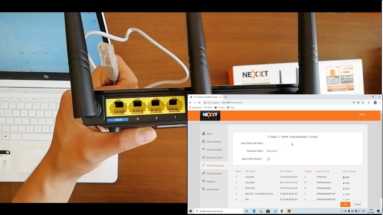 Configurar Router Nexxt Nebula 300 Plus como Repetidor