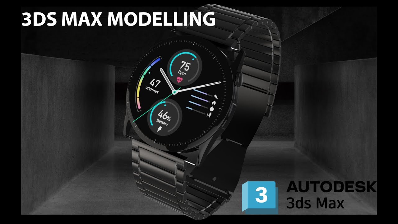 SMART WATCH 3D MODELLING in 3dsmax #3dsmax #3dsmaxmodeling #3dsmaxdesign #keyshot3d #autodesk
