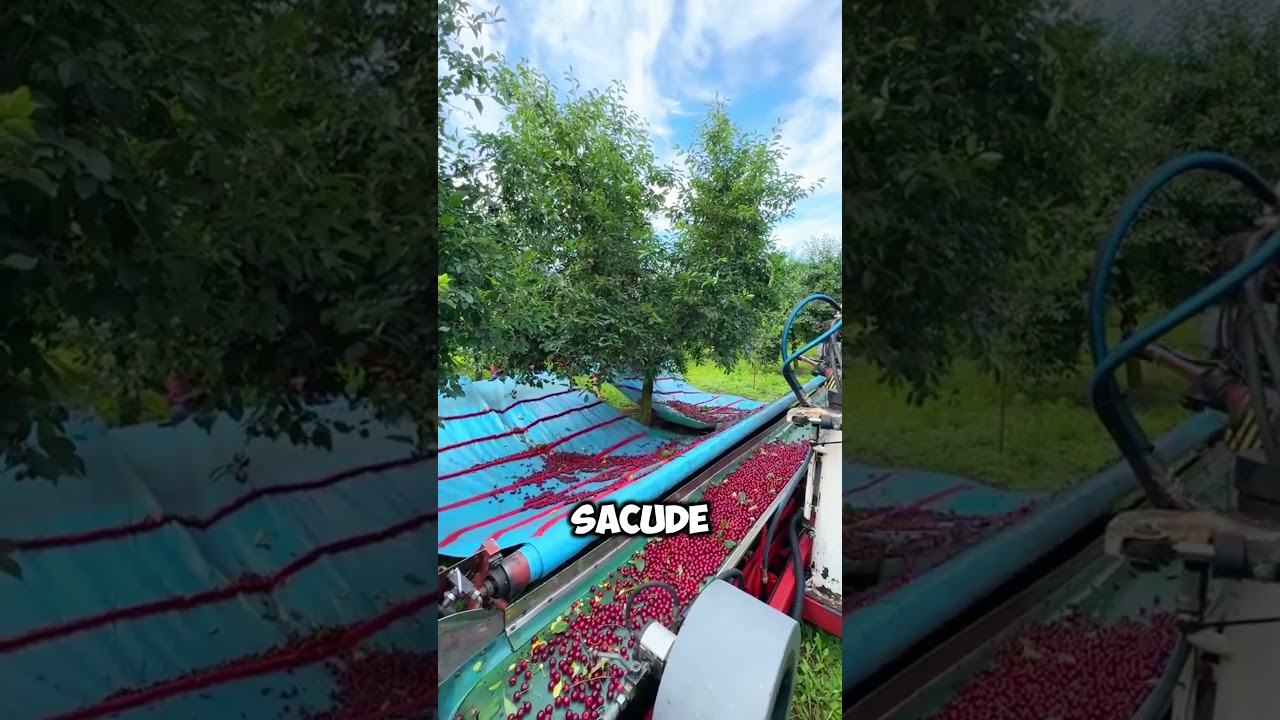 &iexcl;Recolecci&oacute;n de Cerezas! Proceso Eficiente y Asombroso 🍒🚜 #shorts