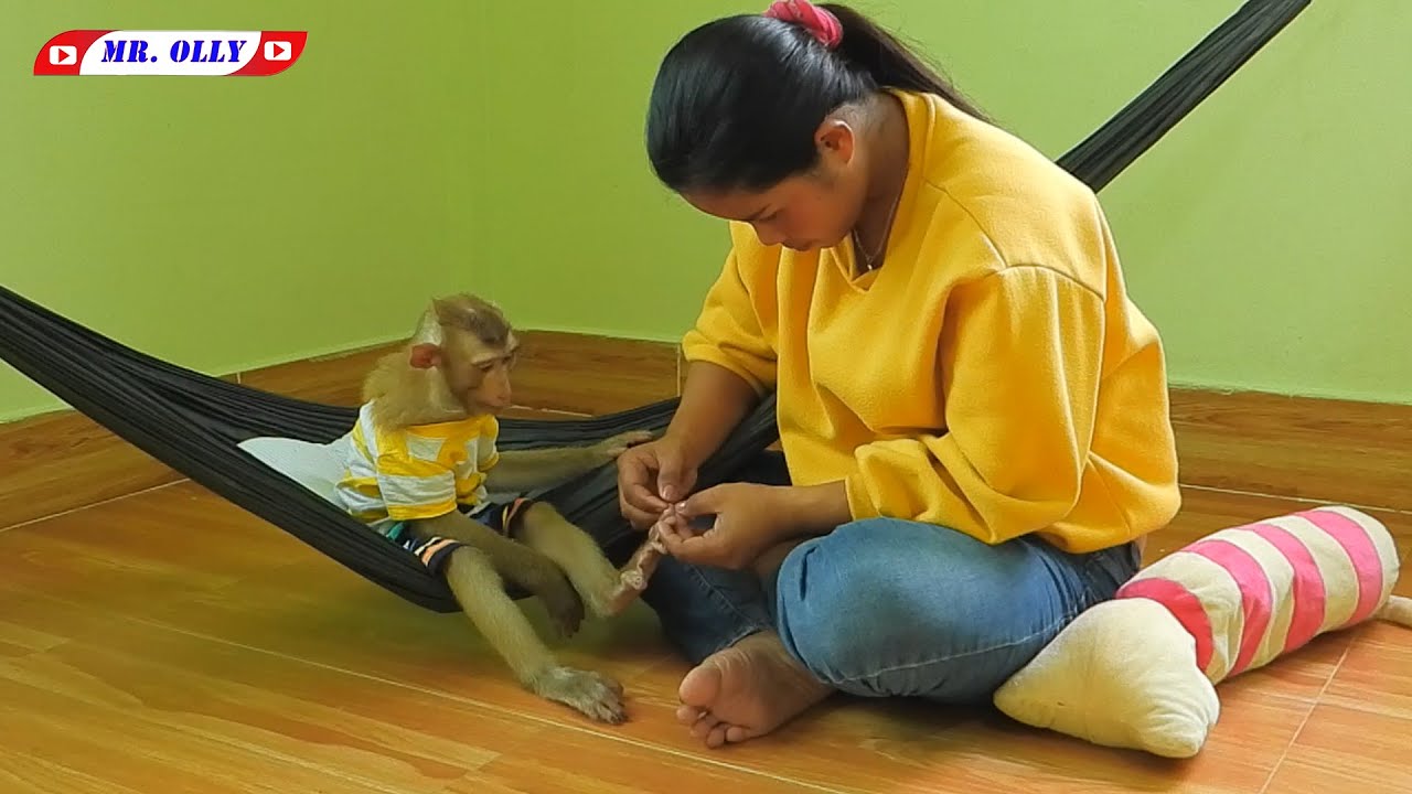 Mommy Checking Mister KAKO Leg On Hammock