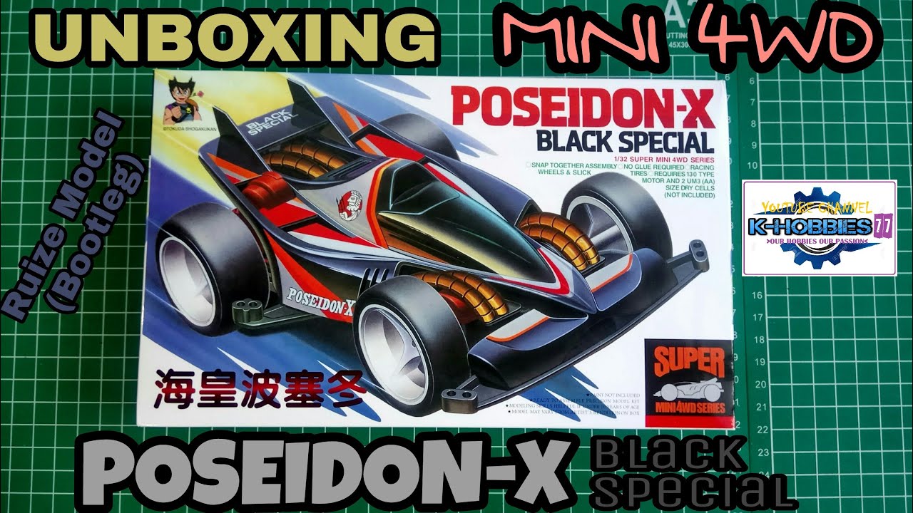 Unboxing Mini 4WD Poseidon-X Black Special Ruize Model (Bootleg) [ミニ四駆]