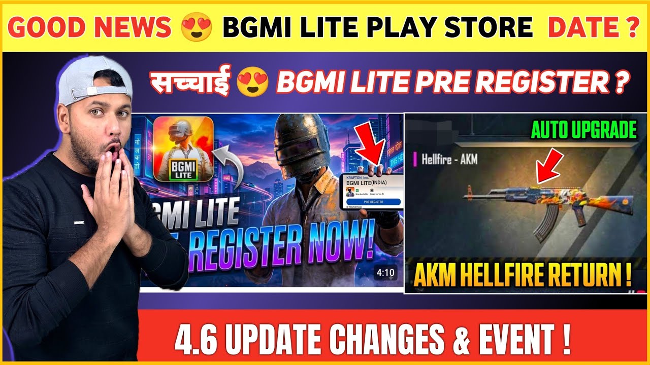HELLFIRE AKM RETURN 🤩 Bgmi Lite Play Store Date ? | Bgmi Lite News | Bgmi 4.6 Update | Bgmi Lite 