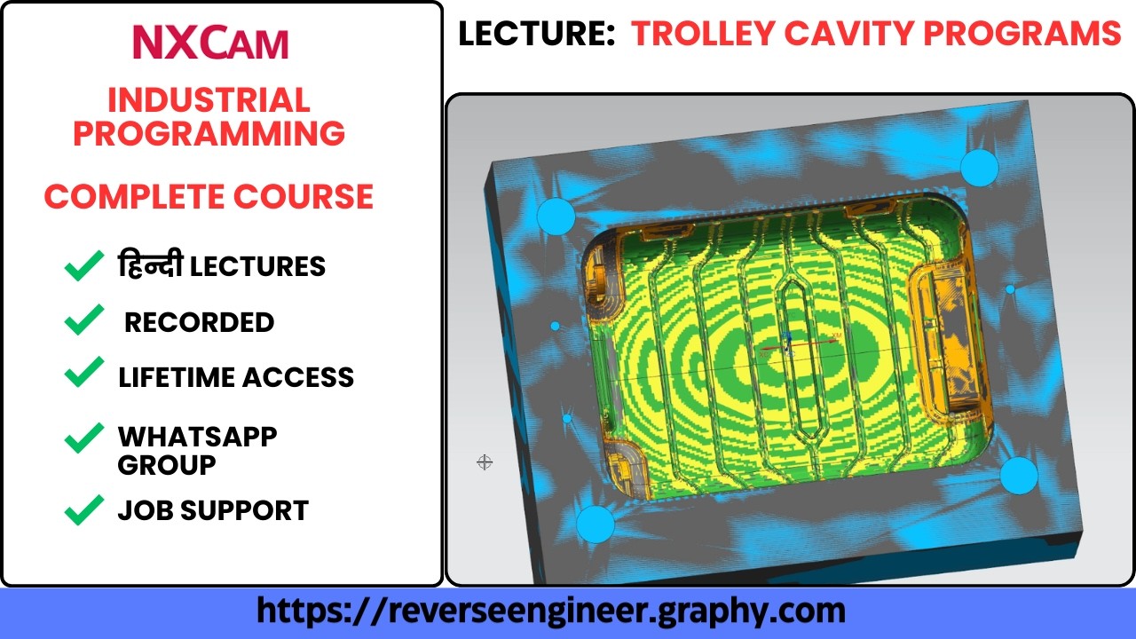 HINDI | 420. Trolley Bag Cavity Programs | NX CAM Programming Course WhatsApp/Call +91 9654816262