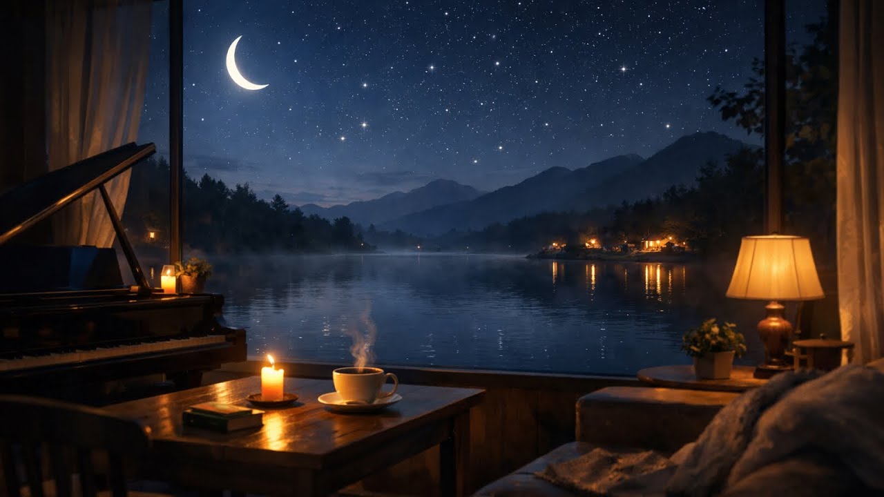 🌙 Deep Sleep Cafe | Minimal Piano & Soft Ambient for Overnight Rest | 1 Hour