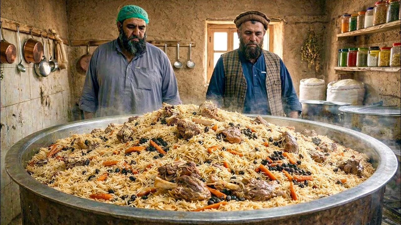 AMAZING! KABULI PULAO COOKING RECIPE IN AFGHANISTAN | FAMOUS KUNDUZ KABAB 