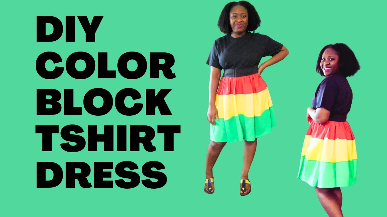 DIY Junteenth Color block Tshirt Dress