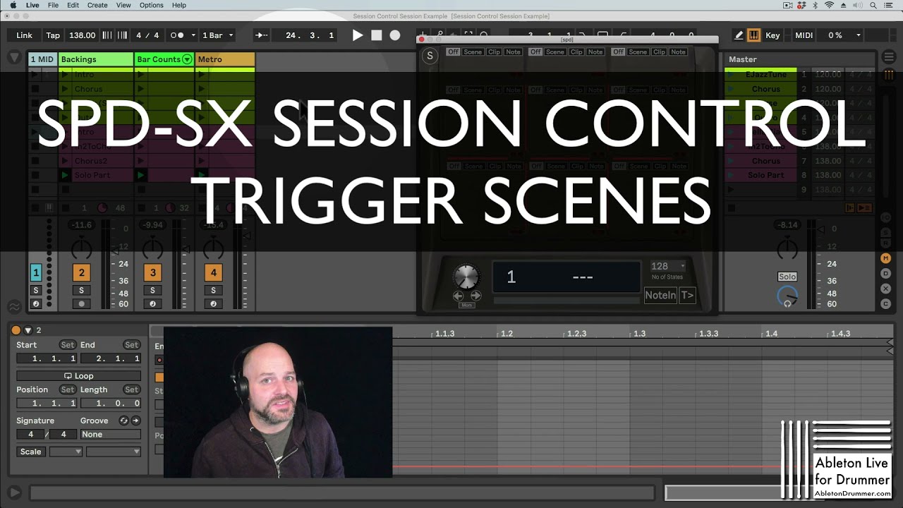 Trigger and Control Scenes in Ableton Live with Roland SPD SX with Max for Live device