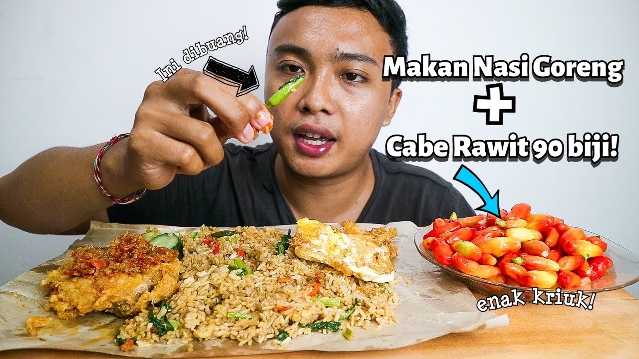 CHALLENGE MAKAN NASI GORENG 90 BIJI RAWIT! MUKBANG INDONESIAN FOOD!