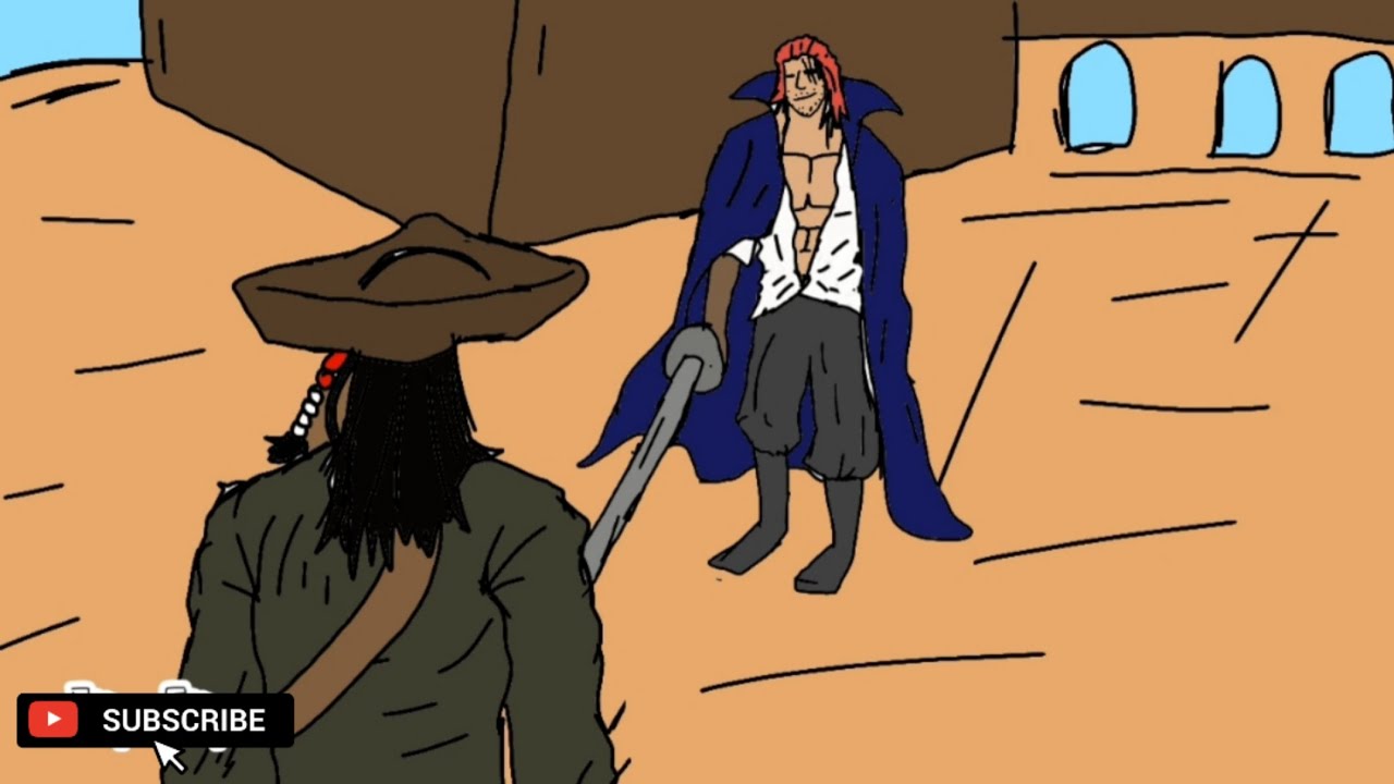 JACK SPARROW  in  ONE PIECE world #animations #piratesofthecaribbean #onepice 