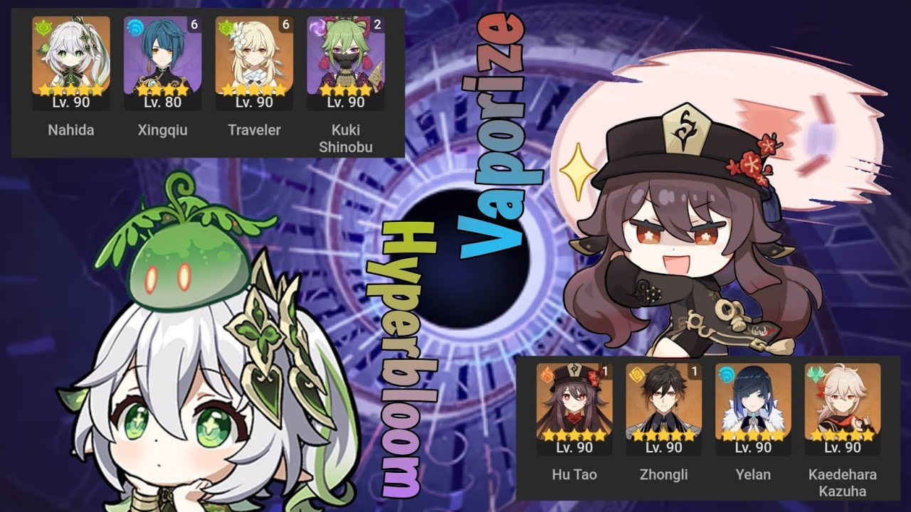 C0 Nahida Hyperbloom & C1 Hutao Vaporize | Spiral Abyss 3.4 Floor 12 Fullstar