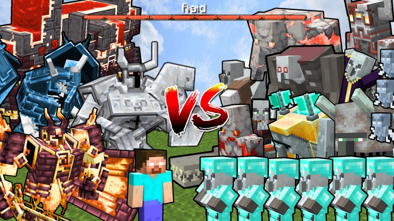 STRONGEST MODDED RAID (7 WAVES) vs ALL MOST POWERFUL BOSS MOBS | Minecraft Mob Battle