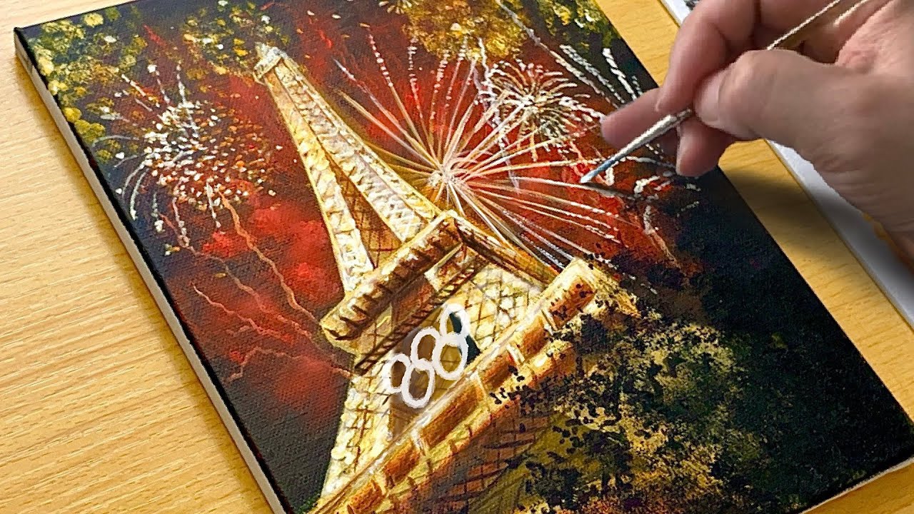 Painting the Scenery of the Paris Olympics / Acrylic Painting
