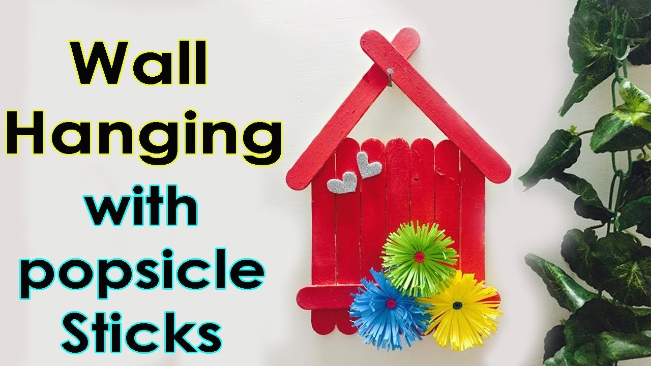 How to Make Wall Hanging With Ice cream Sticks | Wall Hanging Craft Ideas with Popsicle Sticks | #1