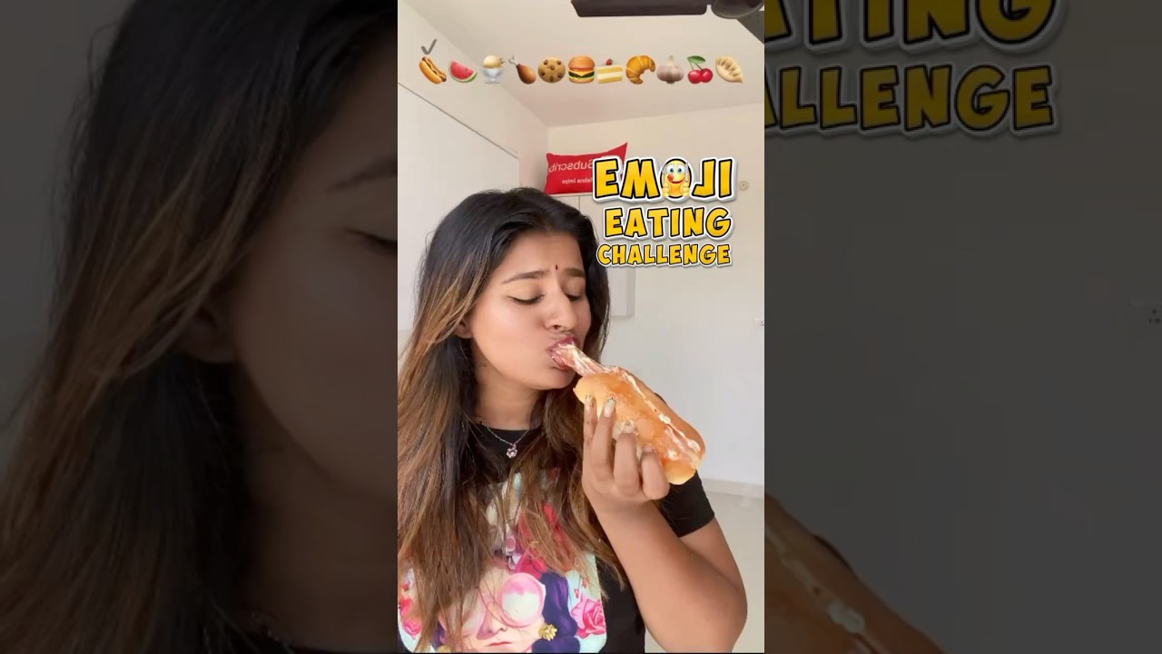 😍🤤 Emoji Eating Challenge 😋✅ #shorts #eatingchallenge #rehnaimiya