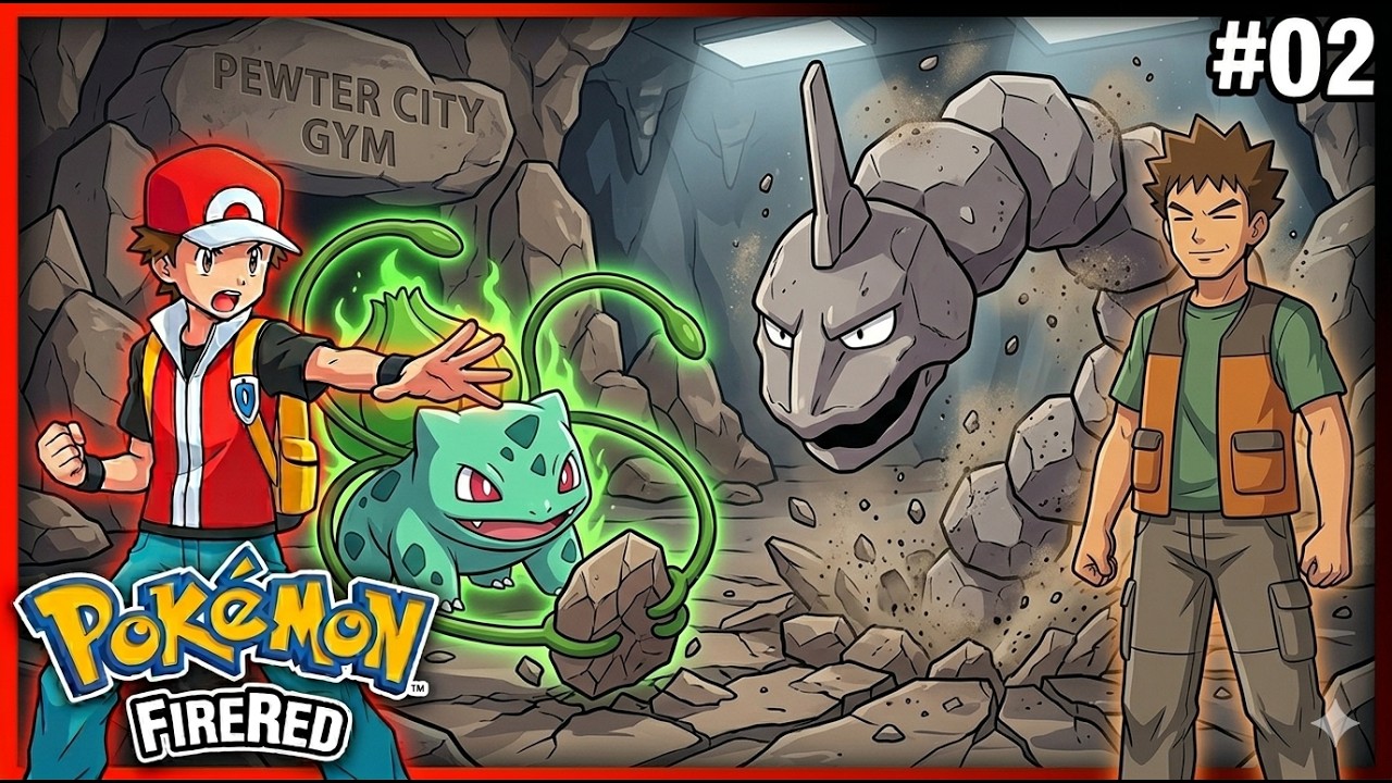 POKÉMON FIRE RED DEFINITIVO – EP 02 | Brock, Onix e a 1ª Insígnia!