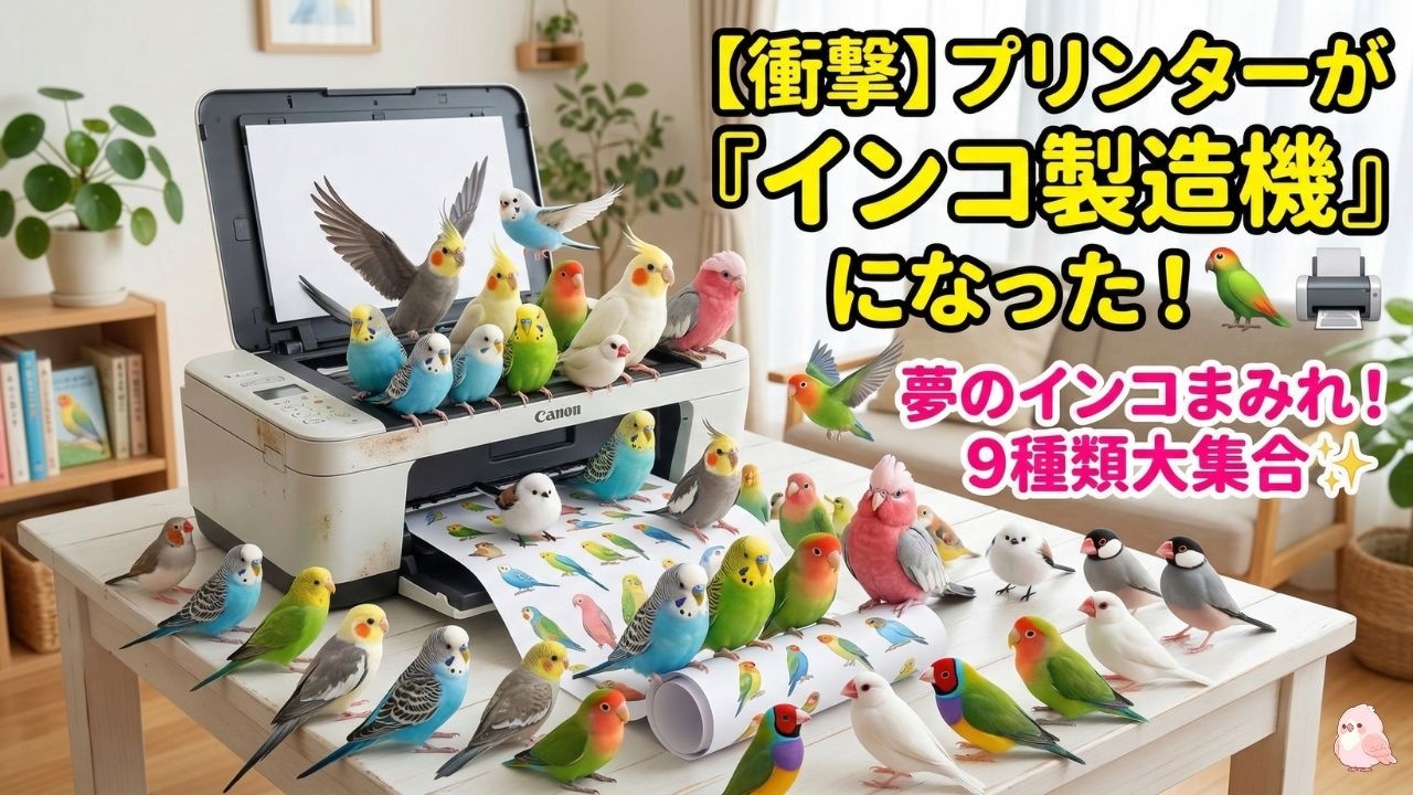 【事件】我が家のプリンターが「インコ製造機」になってしまいました…🦜🖨️幸せすぎる「もふもふ増殖計画」